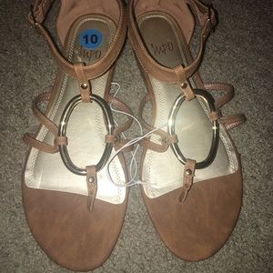 Gold and brown Sandals
